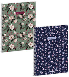 Ars Una vonalas spirálfüzet A4 Navy-Flowery mix