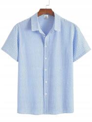 Shein Férfi Ing Casual Rövid Ujjú CSÍKOS__42