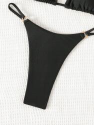 Shein KC03302 Shein Fekete Bikinialsó Arany Kerek Tanga (16) Xs