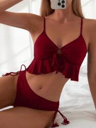 Shein EC11307 Shein Kétrészes Fürdőruha Fodros Rojtokkal (16) S