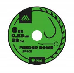 Mikado Feeder Bomb tűvel horog 8 damil 0.23mm/38cm op. 8 db (MIK-HFB805BI-08)