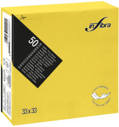 INFIBRA Szalvéta 33x33cm citromsárga 2 réteg 50 lap/csomag - atadcleankft