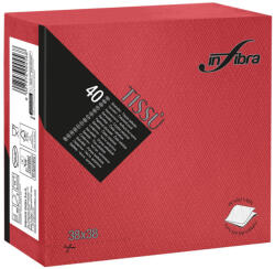 INFIBRA Szalvéta 38x38cm Piros 2 réteg 40 lap/csomag - atadcleankft