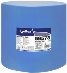 Celtex Superblue 1000 ipari törlő cellulóz, kék, 3 rétegű, 360m, 1000 lap, 36x36cm, 1 tekercs/zsugor
