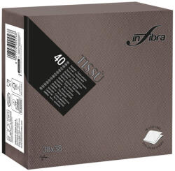 INFIBRA Szalvéta 38x38cm Csokoládébarna 2 réteg 40 lap/csomag - atadcleankft