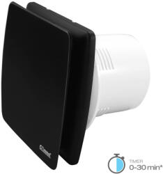 Commel elszívó ventilátor 150 mm, időzítővel, záró lamellával, golyóscsapágyas fekete 18 W, 240 m³/h , 34 dB