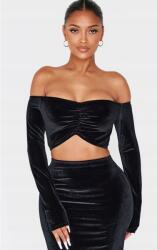 Prettylittlething LC12304 Prettylittlething Bársonyos Crop Top Hosszú Ujjú (16) M