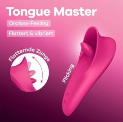 Satisfyer Tongue Master Stimulator, 9 Vibration Modes, 9 Licking Modes, Silicone, USB, Fuchsia, 14.4 cm Vibrator
