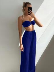 Shein KC65117 Shein Bikini Felső Kék Díszített Strandnadrág (16) S