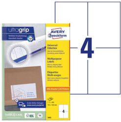 AVERY Etikett AVERY 3483 105x148mm univerzális 400 címke/doboz 100 ív/doboz (3483) - tonerpiac