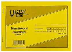 VECTRALINE Nyomtatvány tehergépkocsi menetlevél VECTRALINE A/5 fekvő 100 lapos (DGJ-21/A/5) - tonerpiac