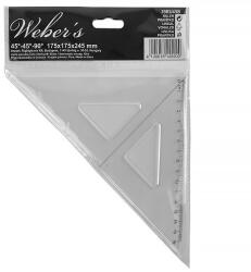 WEBER S Vonalzó WEBER'S háromszög 45 fokos egyesével csomagolt (39RU45B)
