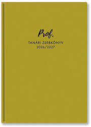 TopTimer Tanári zsebkönyv TOPTIMER Prof PU műbőrborító A/5 heti 145x205 mm Mustár 2026-2027 (27P100T-901) - tonerpiac