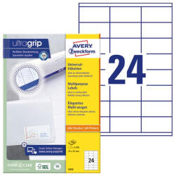 AVERY Etikett AVERY 3422 70x35mm univerzális 2400 címke/doboz 100 ív/doboz (3422) - tonerpiac