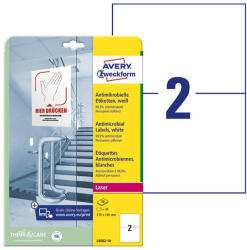 AVERY Etikett AVERY L8002-10 210x148mm antimikrobiális fehér 20 címke/doboz 10 ív/doboz (L8002-10) - tonerpiac - 6 369 Ft