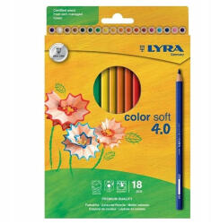 LYRA Színes ceruza LYRA Color Soft 4.0 extra puha élénk lágy színek 18 darabos (2421180) - tonerpiac