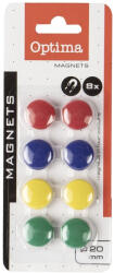 OPTIMA Táblamágnes OPTIMA 20mm 8 darabos vegyes színű (22450) - tonerpiac