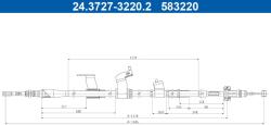 ATE Cablu, frana de parcare ATE 24.3727-3220.2 (24.3727-3220.2)