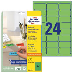 AVERY Etikett AVERY L6033-20 63, 5x33, 9mm univerzális zöld 480 címke/doboz 20 ív/doboz (L6033-20) - tonerpiac - 6 609 Ft