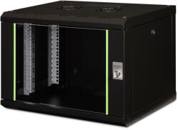 ASSMANN Unique DN-19 07-U-SW 19" 7U 420x600x450mm lapraszerelt üvegajtós fekete fali rack szekrény (DN-1907-U-SW) - tonerpiac