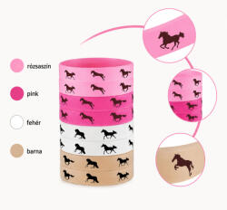  Pink Rózsaszín Lovas Szilikon Karkötő 19-20cm