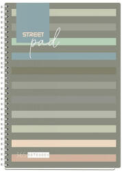 STREET Spirálfüzet kockás STREET Pad A/4 100 lapos sötét csíkos (67142)