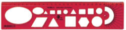 OPTIMA Sablon vonalzó OPTIMA piros 30cm (53047)