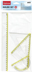 Optima Vonalzókészlet OPTIMA 30cm vonalzóval 4 darabos (100181)
