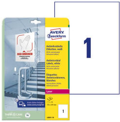 AVERY Etikett AVERY L8001-10 210x297mm antimikrobiális fehér 10 címke/doboz 10 ív/doboz (L8001-10) - tonerpiac - 5 029 Ft