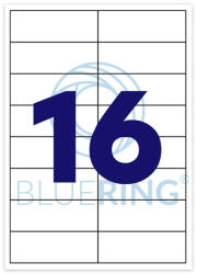 BLUERING Etikett címke, 105x35mm, 100 lap, 16 címke/lap Bluering® (ETIK10535) - tonerpiac