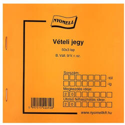  Nyomtatvány vételi jegy 50x3 lapos (22570) - tonerpiac