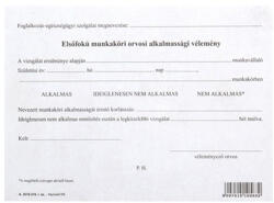  Nyomtatvány elsőfokú munkaköri orvosi alkalmassági vélemény - tonerpiac