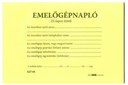  Nyomtatvány emelőgépnapló A/5 fekvő (22963)