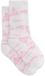 Guess Бели чорапи за момичета покрити с розови лога и надписи Guess