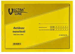 VECTRALINE Nyomtatvány autóbusz menetlevél VECTRALINE A/4 fekvő 50x2 lapos (DGJ-42/V) - tonerpiac