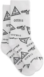 Guess Бели чорапи за деца покрити с черни лога и надписи Guess