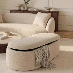 IV Interior Concept Bancheta tapitata cu spatiu de depozitare ELEMENTAL 120cm boucle champagne beige (A-48107 VC)
