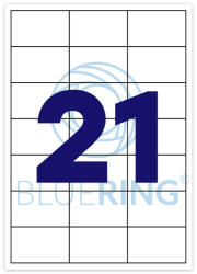BLUERING Etikett címke, 63, 5x38, 1mm, 100 lap, 21 címke/lap Bluering® (BRET125) - tonerpiac