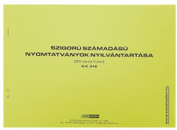  Nyomtatvány szigorú számadású nyilvántartó füzet A/4 25 lapos fekvő (62949)