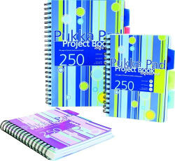 PUKKA PAD Spirálfüzet vonalas PUKKA PAD A/5 125 lapos Project regiszteres (A15555021/26042)