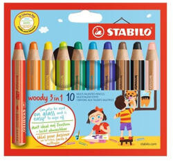 STABILO Színes ceruza STABILO Woody 3in1 hengeres vastag 10 darabos (880/10) - tonerpiac