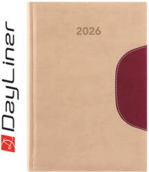 Dayliner Határidőnapló Memphis B5 heti, fehér lapokkal bézs-padlizsán Dayliner 2026 (DL6AG-MEFB5HE-BE) - tonerpiac