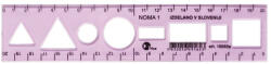 Optima Sablon vonalzó OPTIMA pink 20cm (53051) - tonerpiac