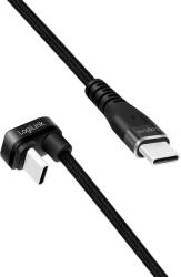 LogiLink CABLU alimentare si date LOGILINK, pt. smartphone, USB 2.0, USB Type-C (T) la USB Type-C (T) la 180 grade, 1m, 2 x ecranat, aluminiu, negru, "CU0190" (timbru verde 0.08 lei) (CU0190)