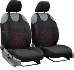 AUTO-DEKOR Huse auto universale din material textil MOTIVE potrivite pentru Audi A3, negre cu cusături roșii, 2 buc