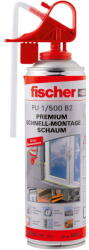 Fischer PU 1/500 B2 egykomponensű gyorsszerelő hab, bézs, 500 ml (50426)