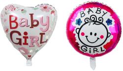 Flippy Set 2 Baloane din Folie Metalizata, Flippy, Figurine Inima si Cerc, Tema Botez Fetita, 45 cm, Ambalaj Individual, Pai Inclus, Umflare cu Aer sau (130967)