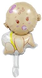 Flippy Balon din Folie Metalizata, Flippy, Mini Figurina, Model Bebelus Fetita, Tematica Gender Reveal, 45x25 cm, Ambalaj Individual, Pai Inclus, Umflare cu Aer sau Heliu, Multicolor (127432)