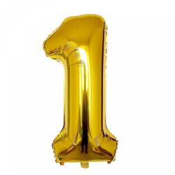 Flippy Balon din Folie Flippy, Cifra 1, 81 cm, Pentru Aer sau Heliu, Bulk, Auriu (126182)