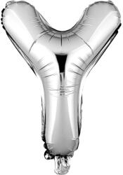 Flippy Balon Folie Metalizata Litera Y, Flippy, 80 cm, Umflati cu Heliu sau Aer, Ambalaj Individual, Pai inclus, Argintiu (129479)
